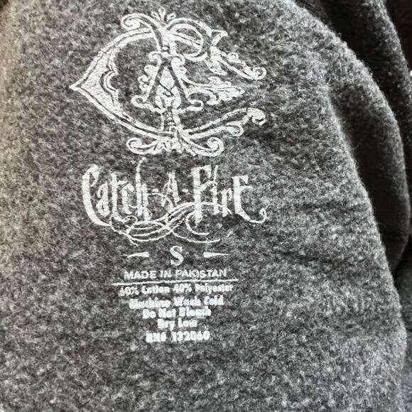 Bob Marley “One Love” Graphic Zip-Up Gray Hoodie by Catch A Fire – Size Small - Picture 5 of 11